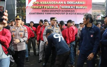Strategi Polresta Malang Kota, Gandeng Serikat Pekerja dan Buruh Deklarasi Jaga Kambtibmas