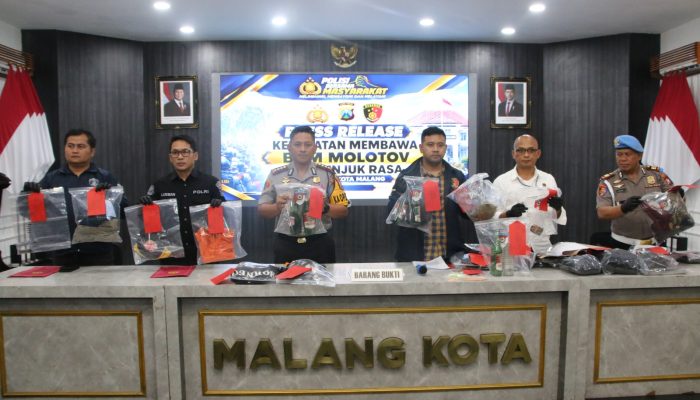 Polisi Gagalkan Dugaan Rencana Kerusuhan di Malang, 12 Pemuda Jadi Tersangka dan Empat Molotov Disita